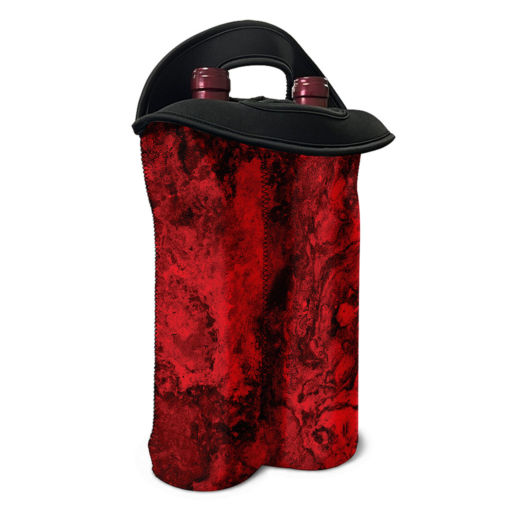 Red Blood Print Double Neoprene Wine Tote
