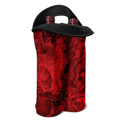Red Blood Print Double Neoprene Wine Tote