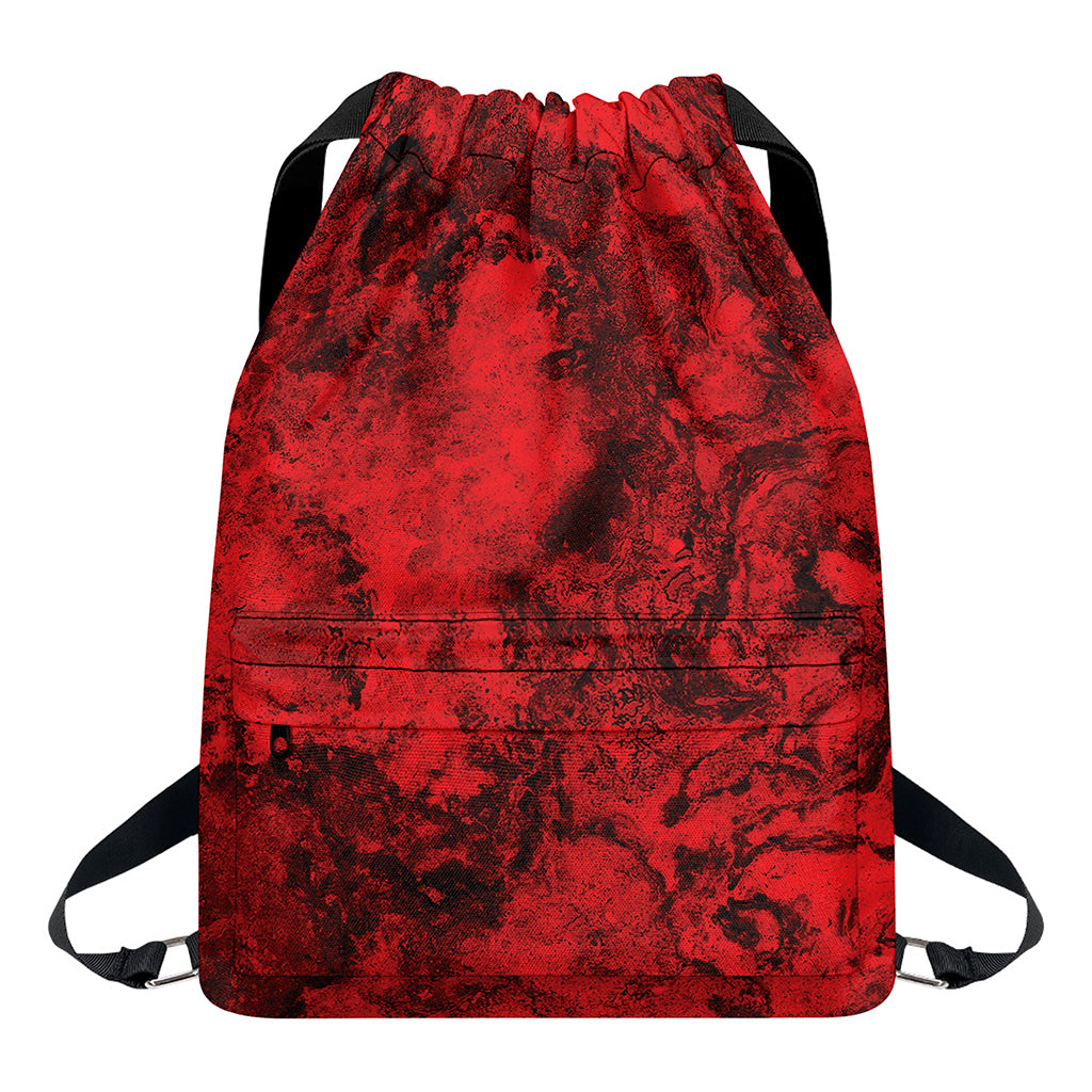 Red Blood Print Drawstring Backpack