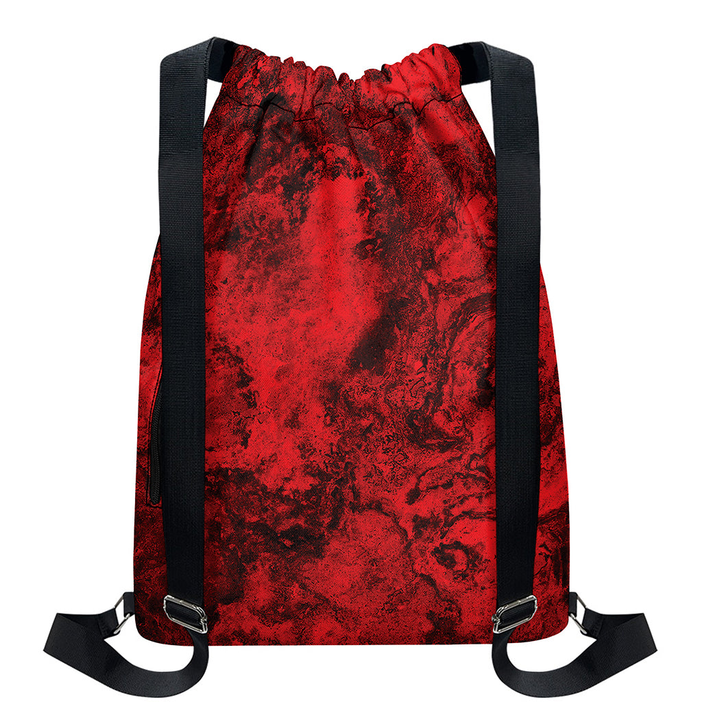 Red Blood Print Drawstring Backpack