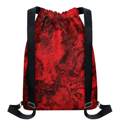 Red Blood Print Drawstring Backpack