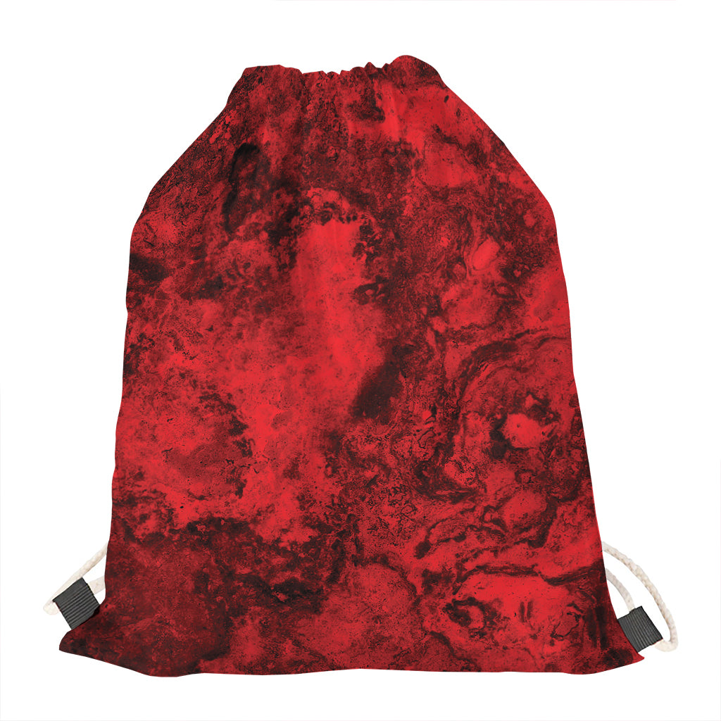 Red Blood Print Drawstring Bag