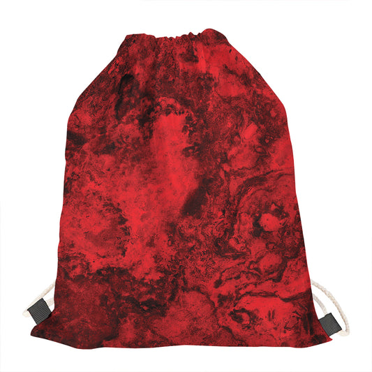 Red Blood Print Drawstring Bag
