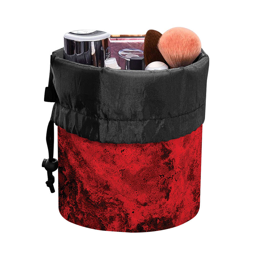 Red Blood Print Drawstring Makeup Bag