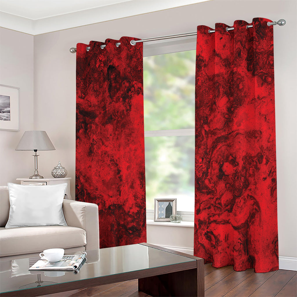 Red Blood Print Extra Wide Grommet Curtains