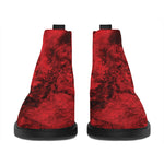 Red Blood Print Flat Ankle Boots