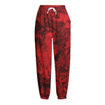 Red Blood Print Fleece Lined Knit Pants