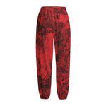 Red Blood Print Fleece Lined Knit Pants