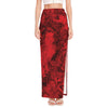 Red Blood Print High Slit Maxi Skirt