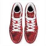 Red Blood Print High Top Leather Sneakers