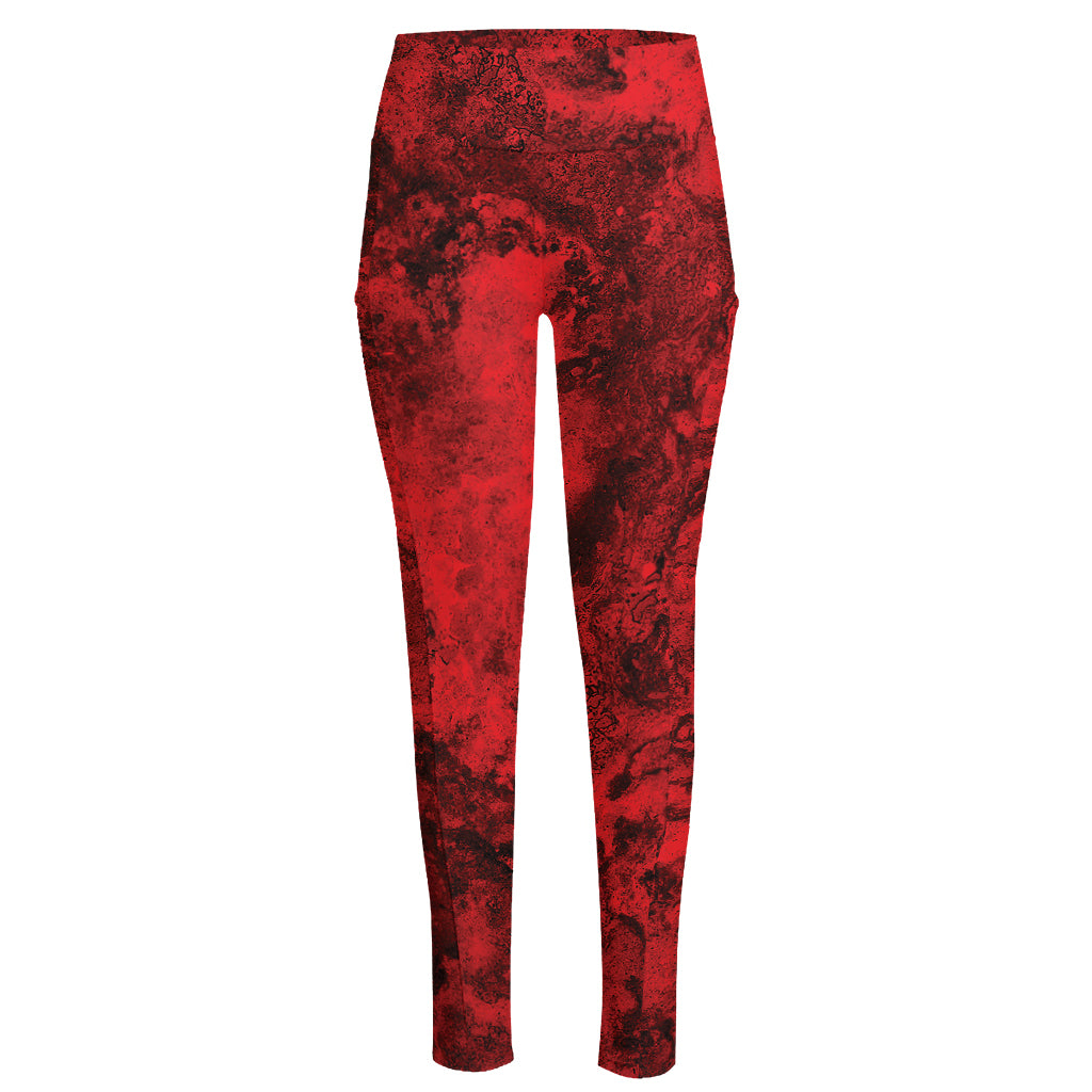 Red Blood Print High-Waisted Pocket Leggings