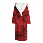 Red Blood Print Hooded Bathrobe