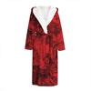 Red Blood Print Hooded Bathrobe