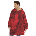 Red Blood Print Hoodie Blanket