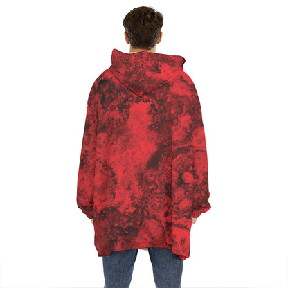 Red Blood Print Hoodie Blanket