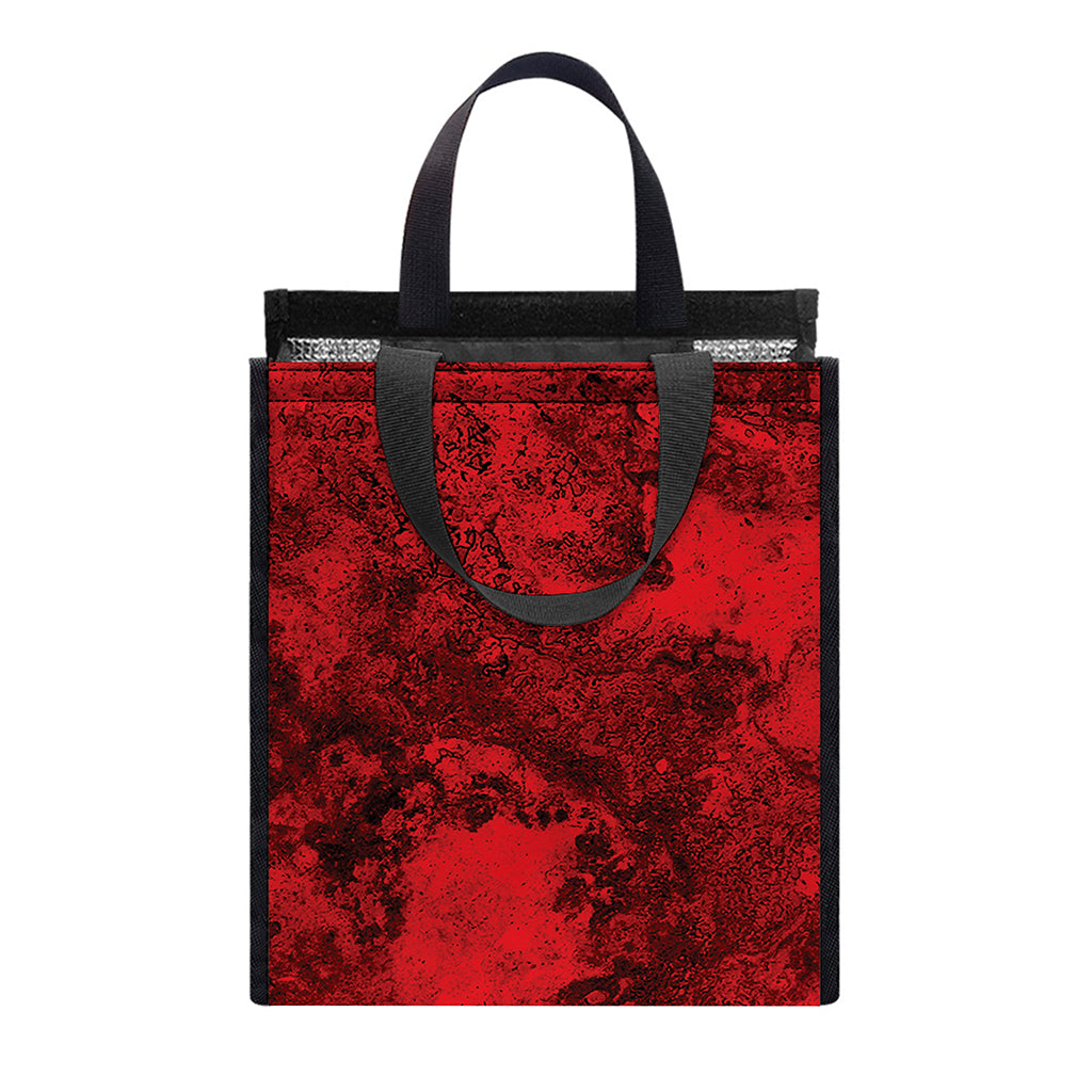 Red Blood Print Insulated Lunch Tote