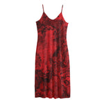 Red Blood Print Jersey Midi Cami Dress