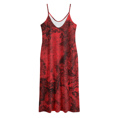 Red Blood Print Jersey Midi Cami Dress