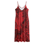 Red Blood Print Jersey Midi Cami Dress