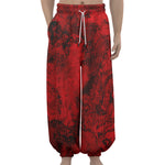 Red Blood Print Lantern Pants