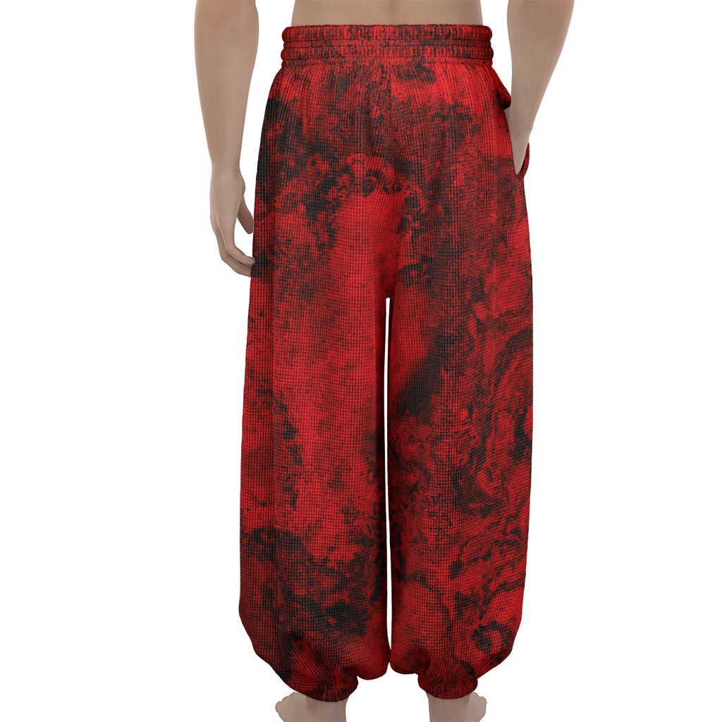 Red Blood Print Lantern Pants