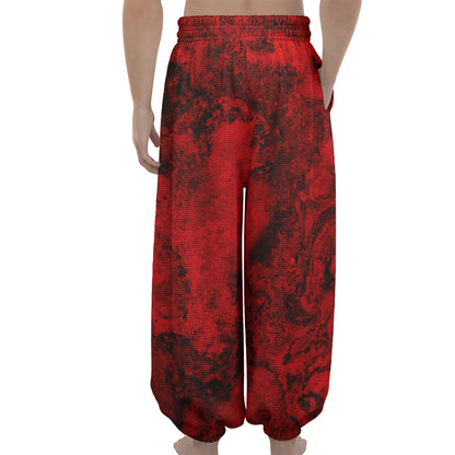 Red Blood Print Lantern Pants