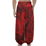 Red Blood Print Lantern Pants