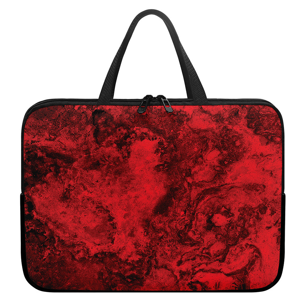 Red Blood Print Laptop Sleeve With Handle