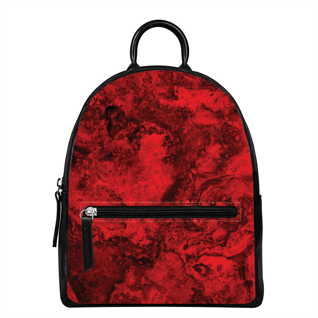 Red Blood Print Leather Backpack