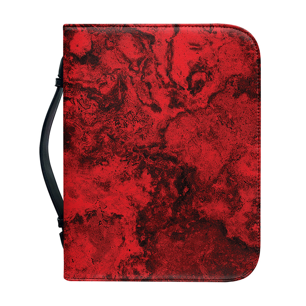 Red Blood Print Leather Bible Cover