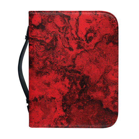 Red Blood Print Leather Bible Cover