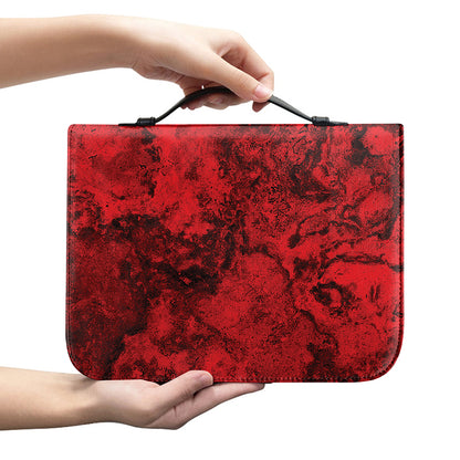 Red Blood Print Leather Bible Cover