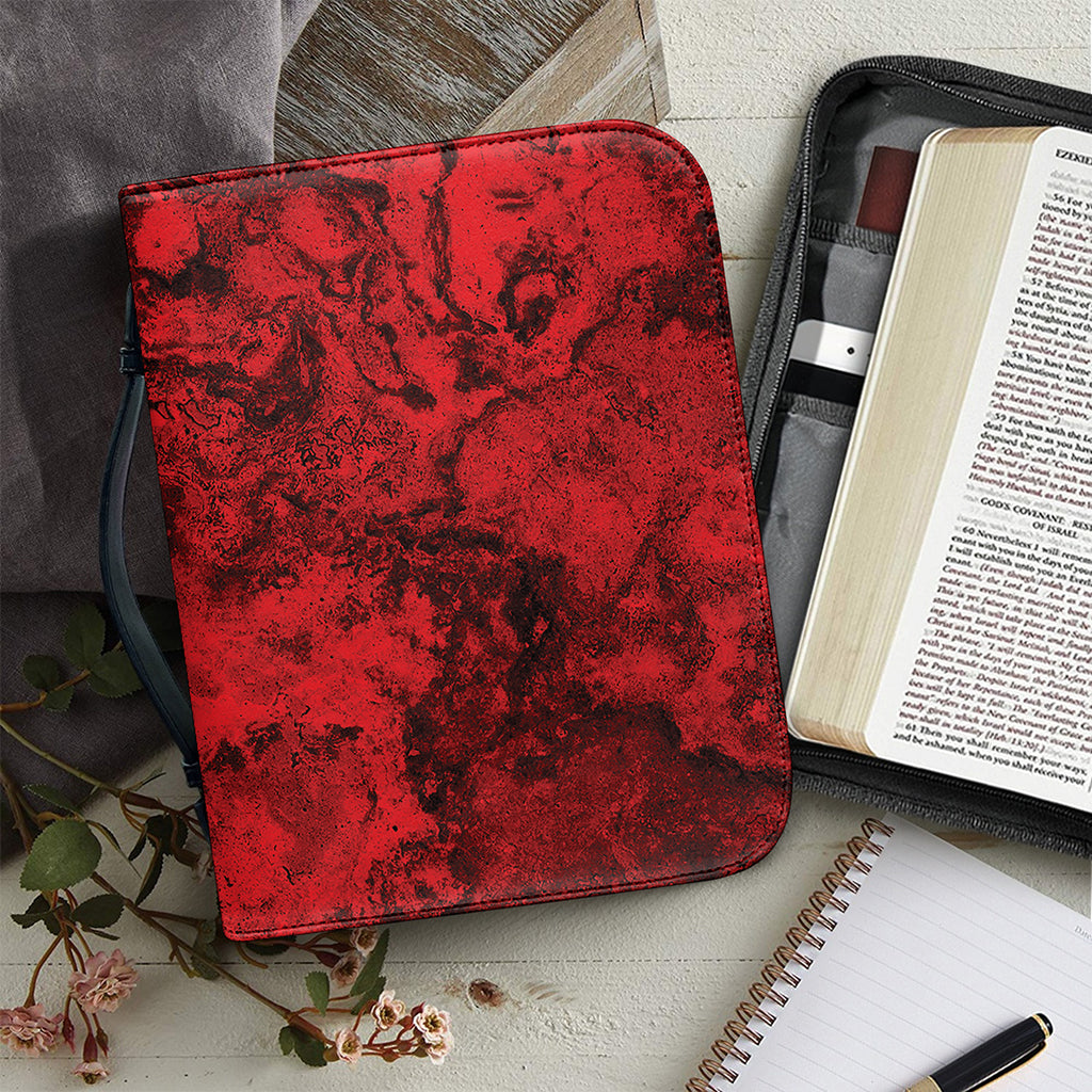 Red Blood Print Leather Bible Cover