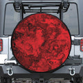 Red Blood Print Leather Spare Tire Cover