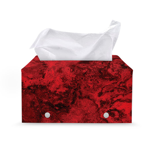 Red Blood Print Leather Tissue Box Cover