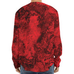 Red Blood Print Long Sleeve Baseball Jersey