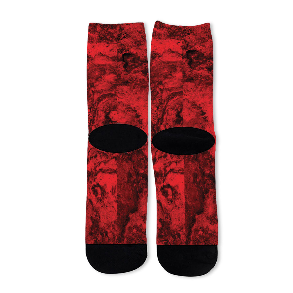 Red Blood Print Long Socks