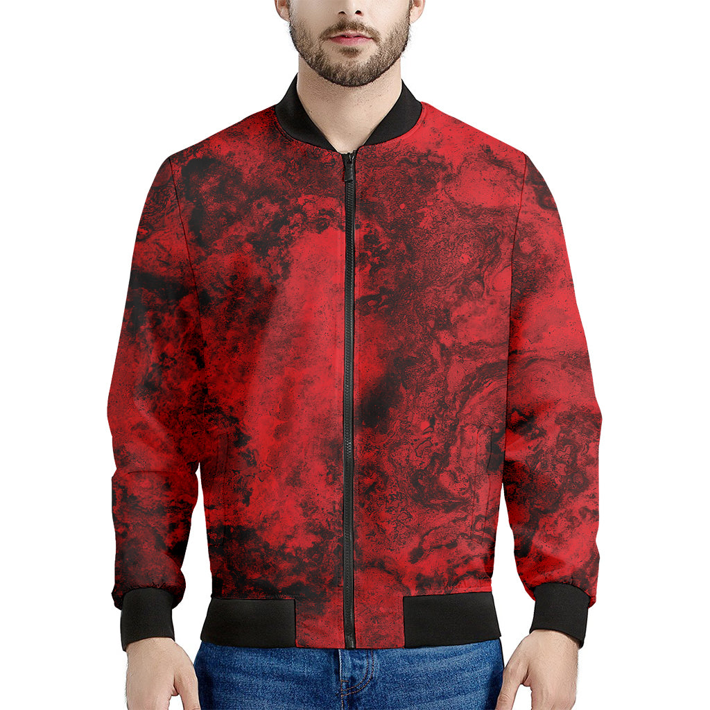 Red Blood Print Men's Bomber Jacket