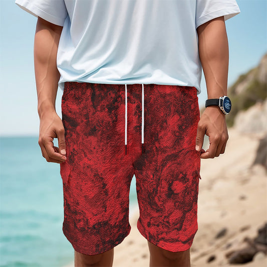 Red Blood Print Men's Cargo Shorts