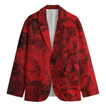 Red Blood Print Men's Cotton Blazer