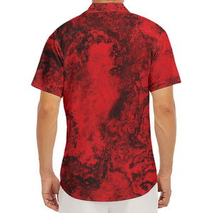 Red Blood Print Men's Deep V-Neck Shirt