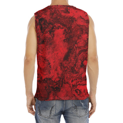 Red Blood Print Men's Fitness Tank Top