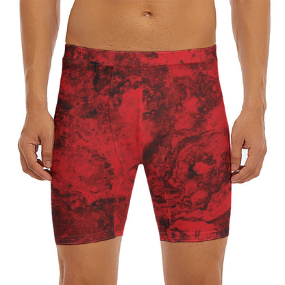 Red Blood Print Men's Long Boxer Briefs