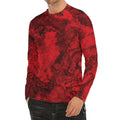 Red Blood Print Men's Long Sleeve Rash Guard