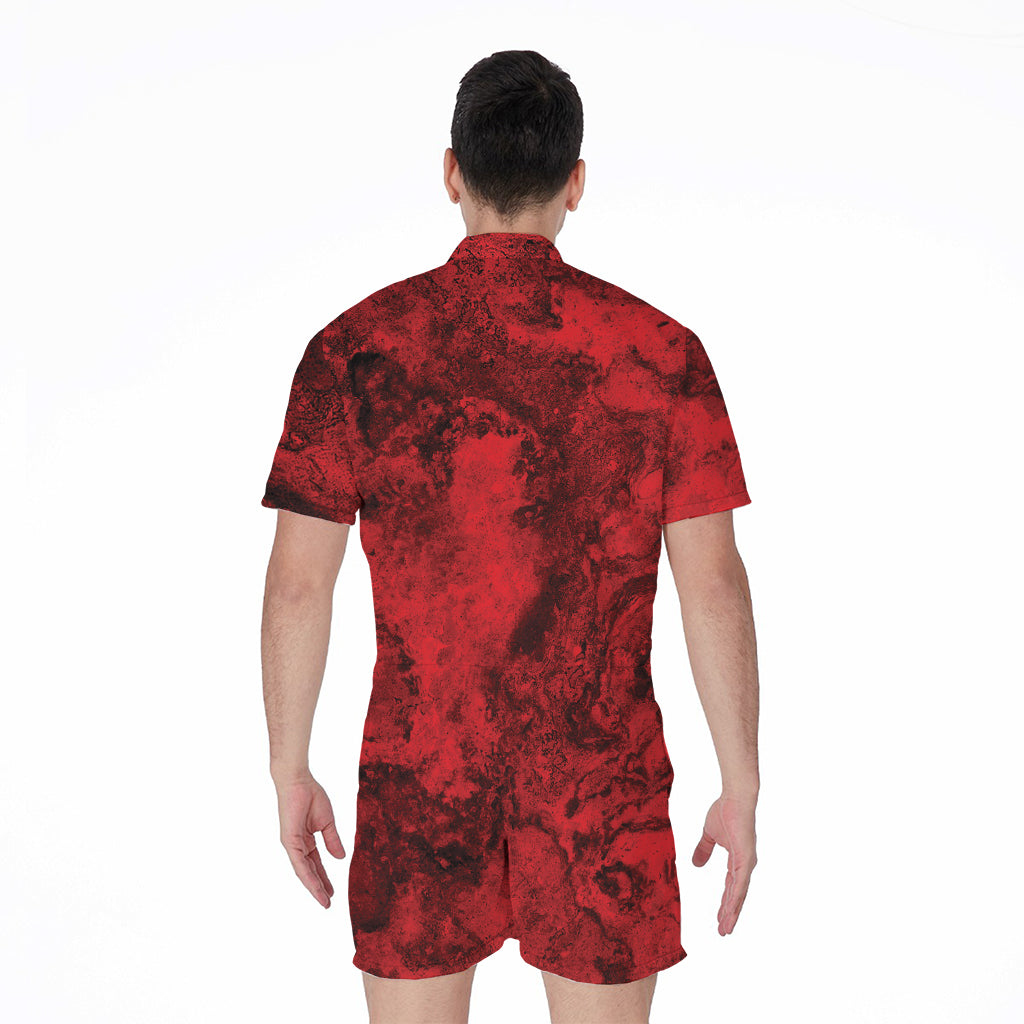 Red Blood Print Men's Rompers