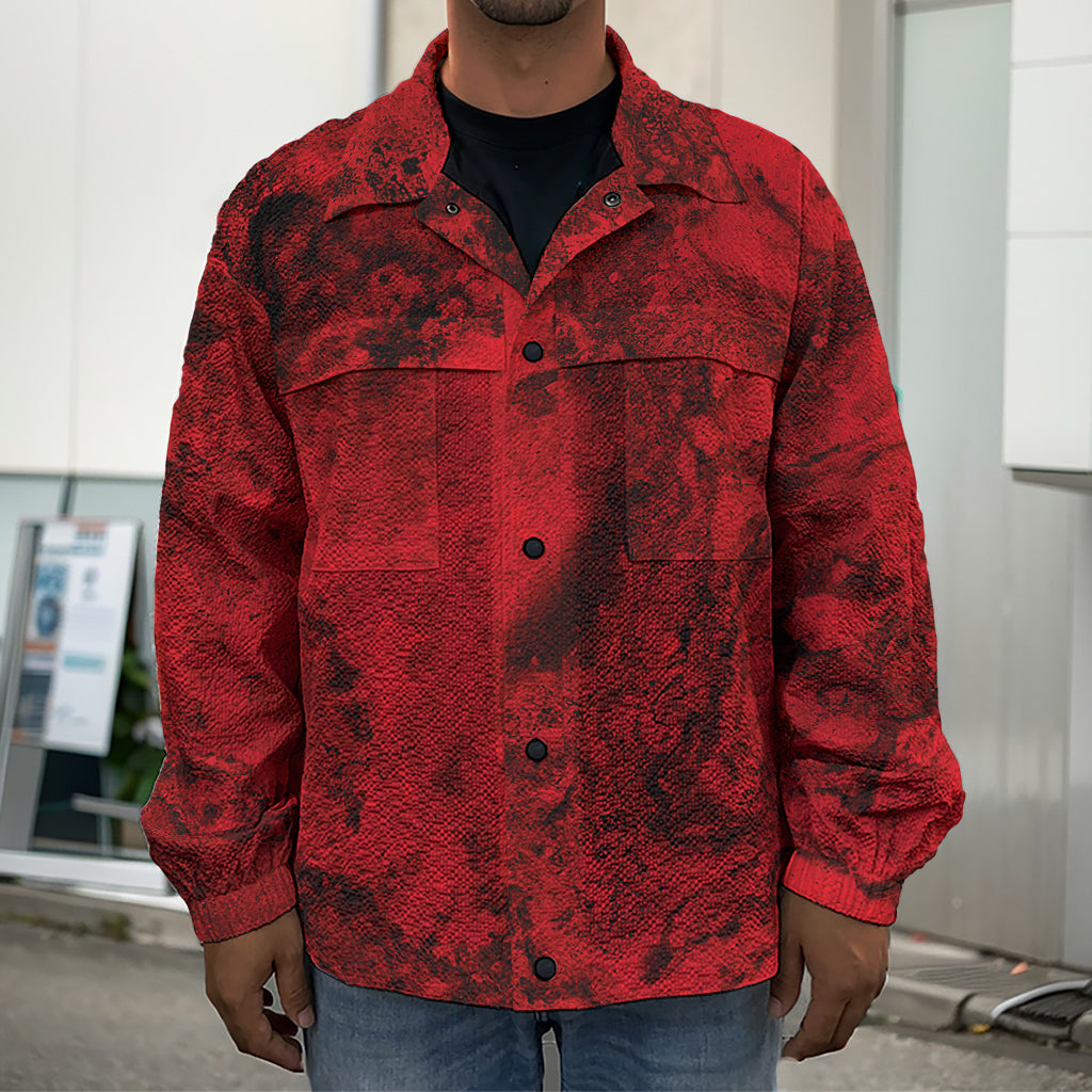 Red Blood Print Men's Shirt Jacket