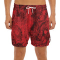 Red Blood Print Men's Split Running Shorts