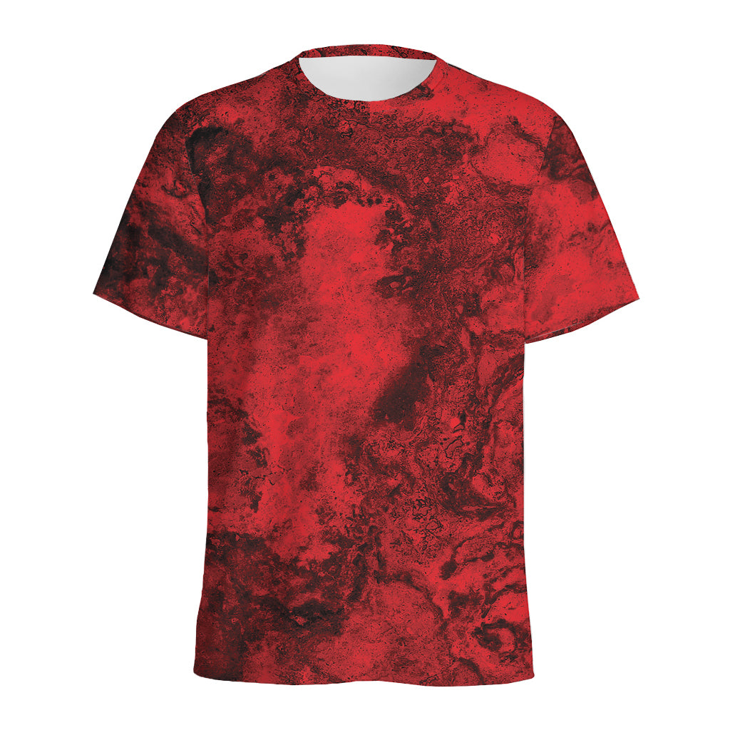 Red Blood Print Men's Sports T-Shirt