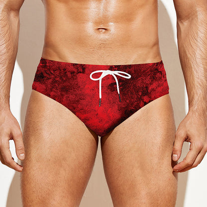 Red Blood Print Men's Swim Briefs