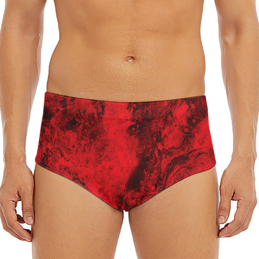 Red Blood Print Men's Triangle Swim Briefs